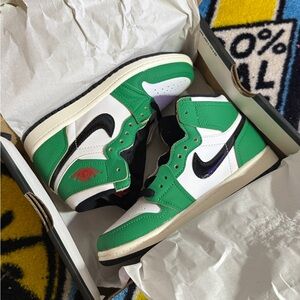 New Nike Air Jordan 1 Retro OG High Lucky Green CU0449-300 kids